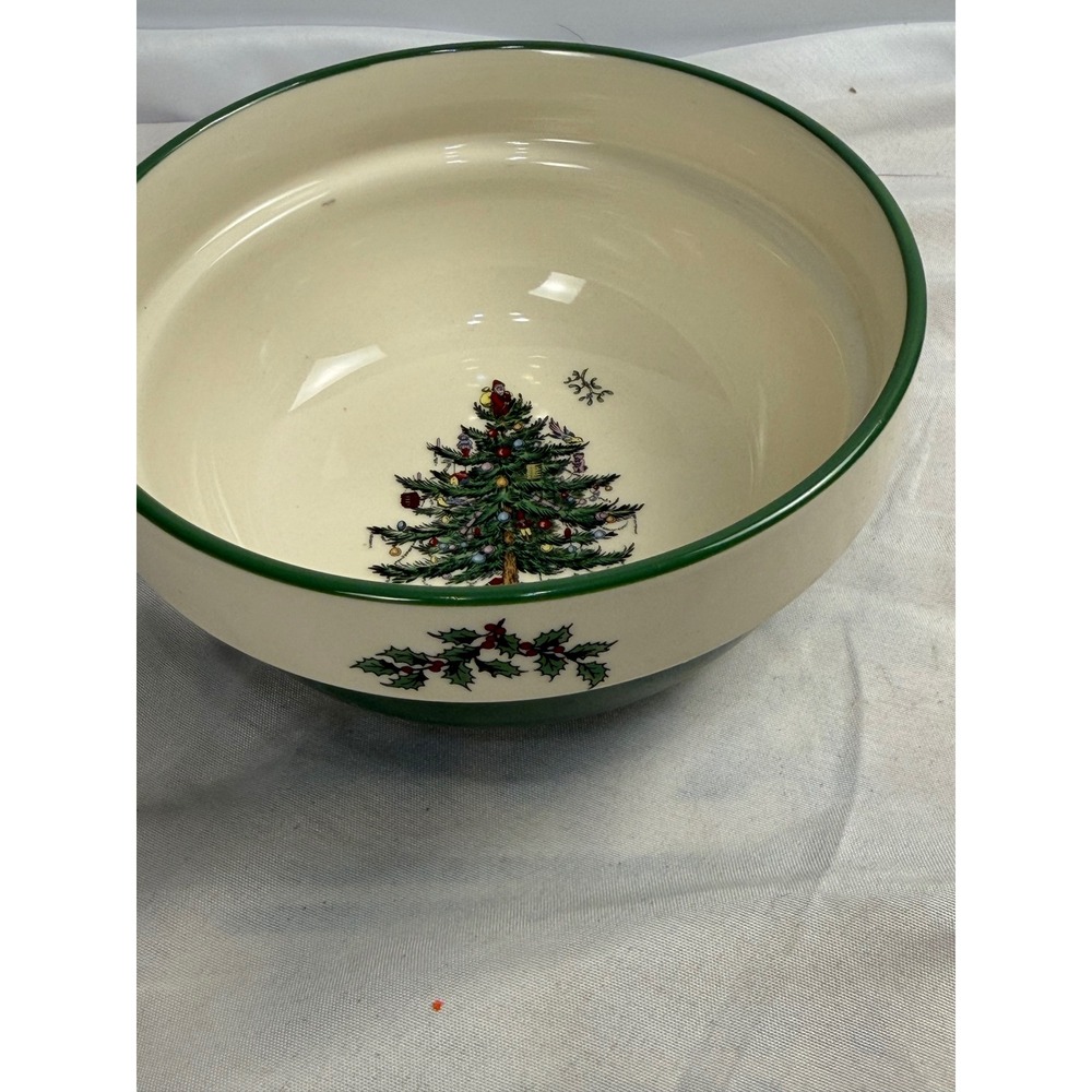 Spode Christmas Tree Cereal Soup Bowl Green Cream S3324-A21 Holiday Tableware